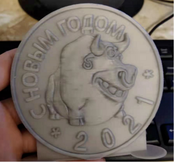 3D打印牛年纪念币
